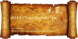 Alföldy Borbála névjegykártya